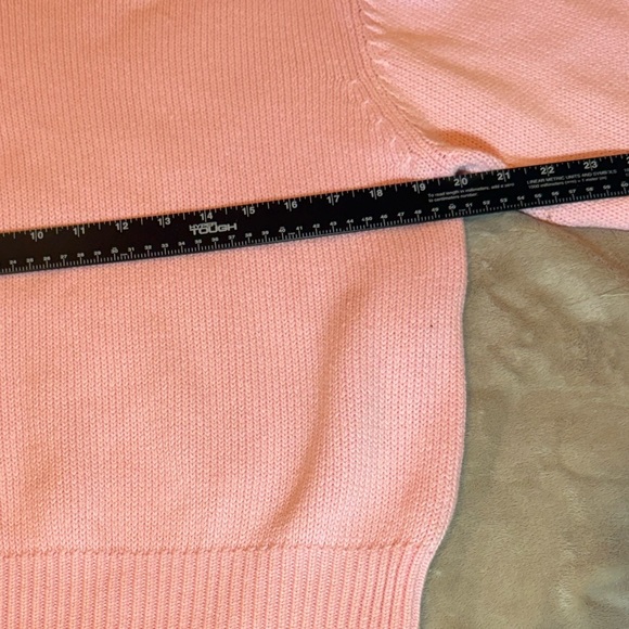 Eddie Bauer Pink Cotton Crewneck sweater full slight bishop sleeves size large - Picture 8 of 10